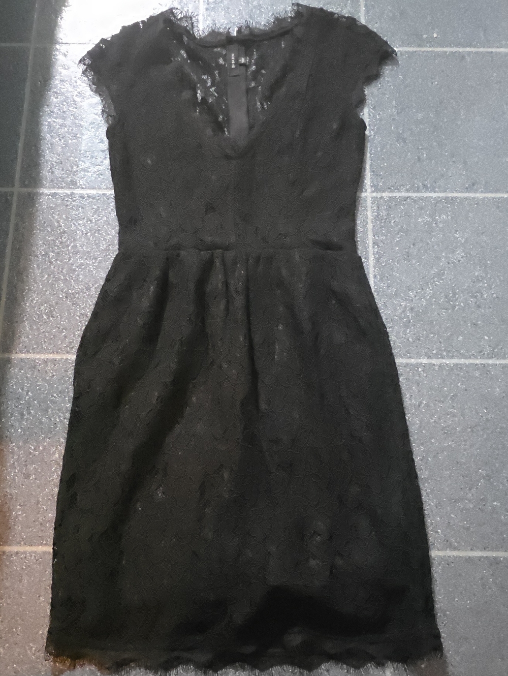 Tobias Babaton Black Lace Cap-Sleeve Dress